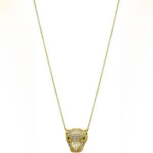 Adormía 14K Gold Plated Sterling Silver Cubic Zirconia Jaguar Pendant Necklace